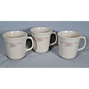 Set of (3) Vintage Corning Ware Corelle English Breakfast Coffee Mugs Tea Cups